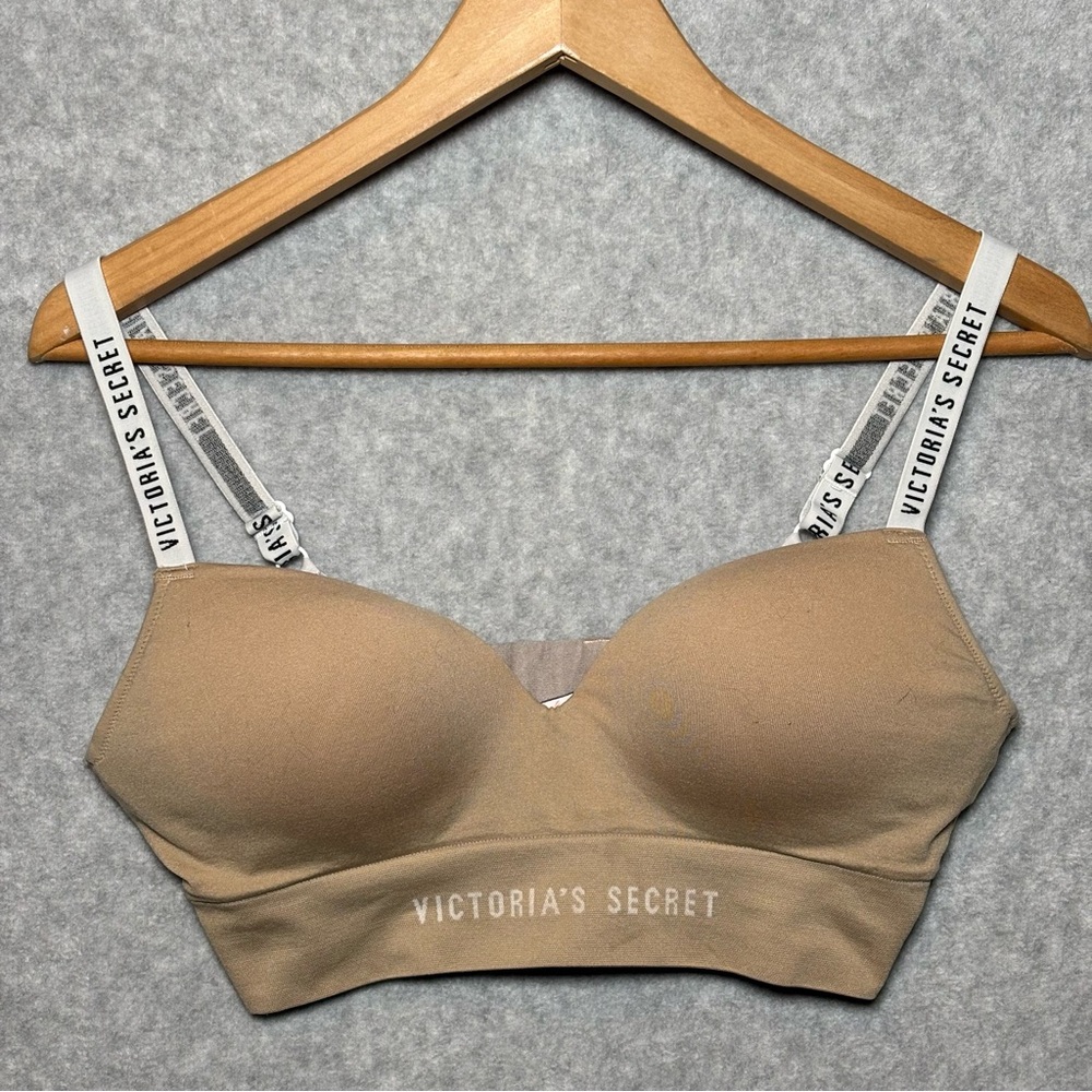 Victoria's Secret Nude Beige Seamless Logo Bralette